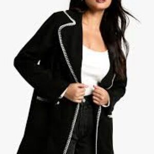 Ellen tracy  Black Blazer with White Trim